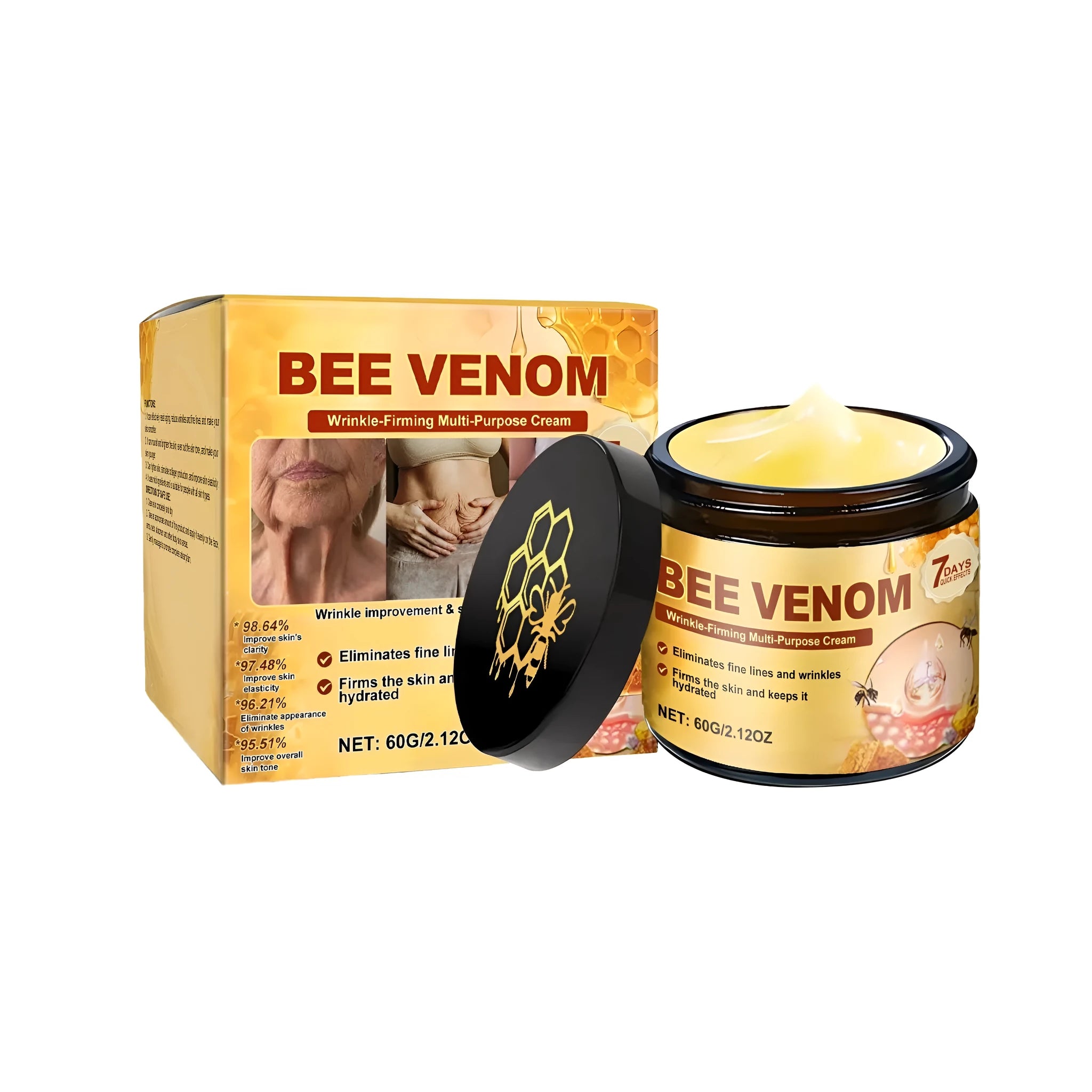 60g jar of anti-wrinkle repair cream with bee venom and acetyl tripeptide