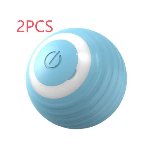 Automatic moving bouncing rolling ball cat toy in blue colour with charging cable