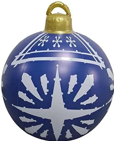 60cm diameter PVC inflatable Christmas ball decoration in various colour patterns