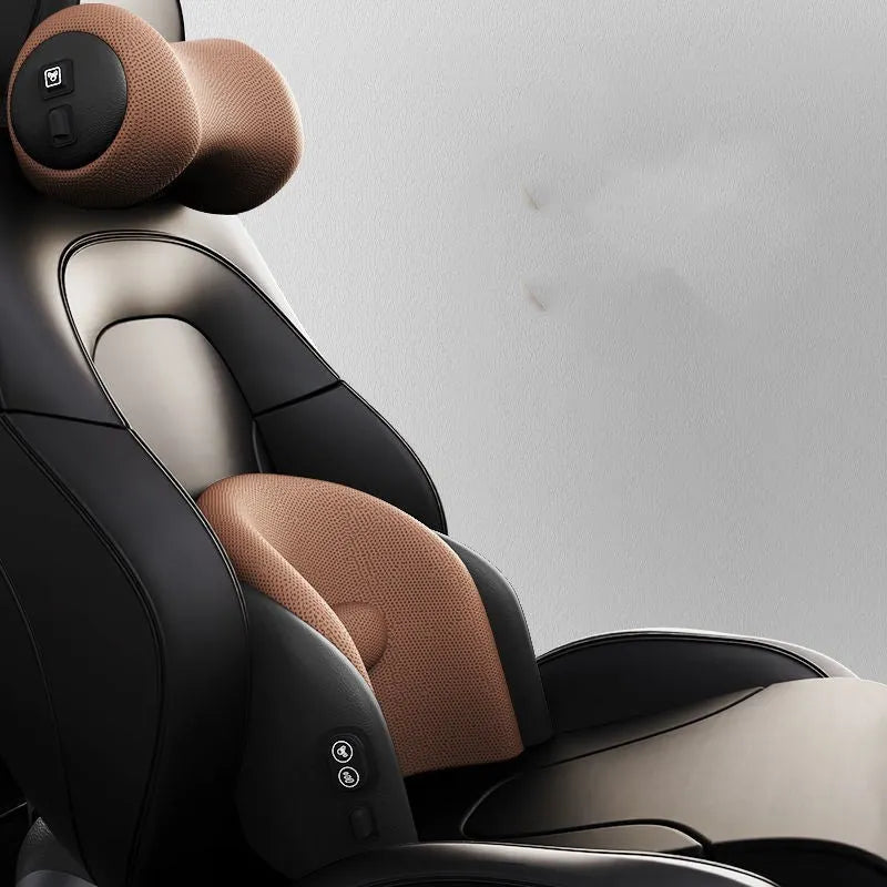 Car seat massage cushion with memory cotton construction in black, brown and grey colour options