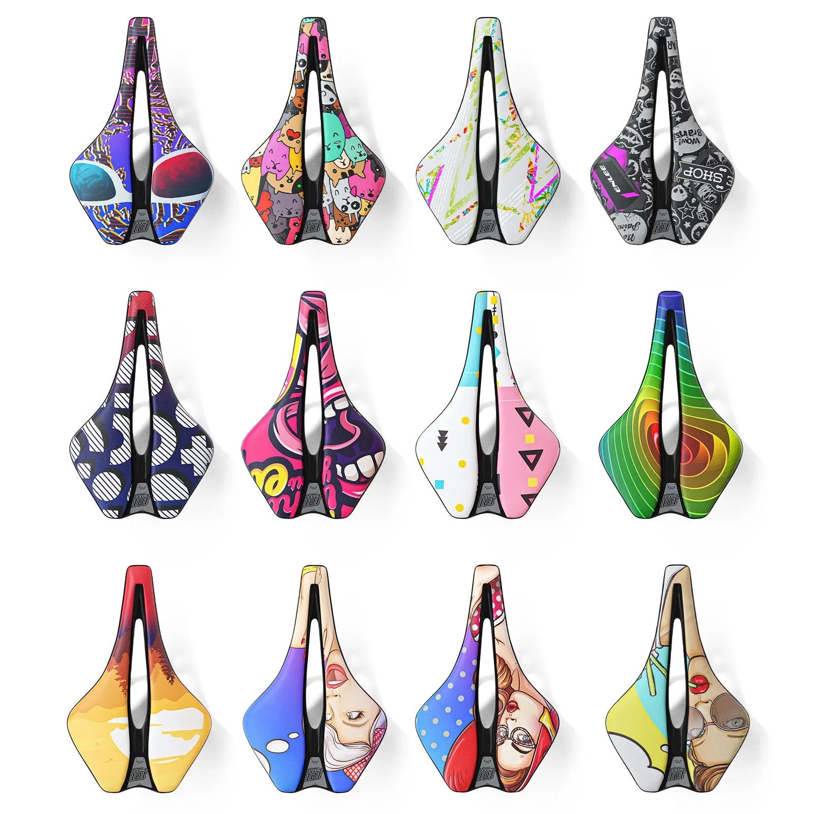 Bicycle saddle with ultra-light EVA cushion and hollow design in various colours