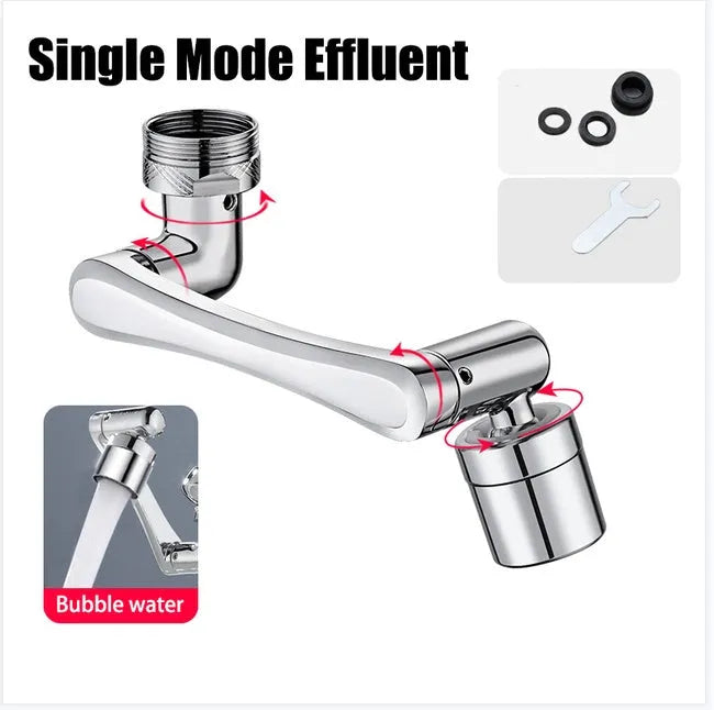 Copper swivel universal extension bubbler with 1080-degree rotation and dual mode water flow for kitchen sink