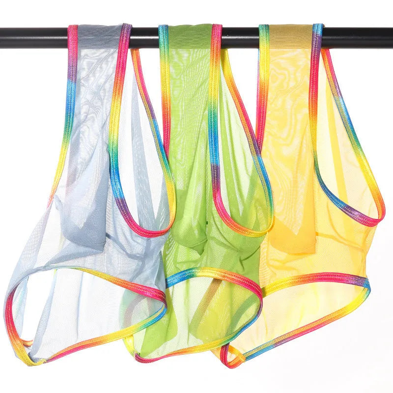 Mesh transparent quick-drying panties in nylon fabric with breathable briefs style