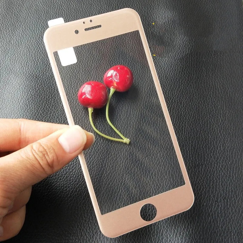 Anti-blue light 5D tempered glass screen guard for iPhone with black soft edge, full-screen HD colour film