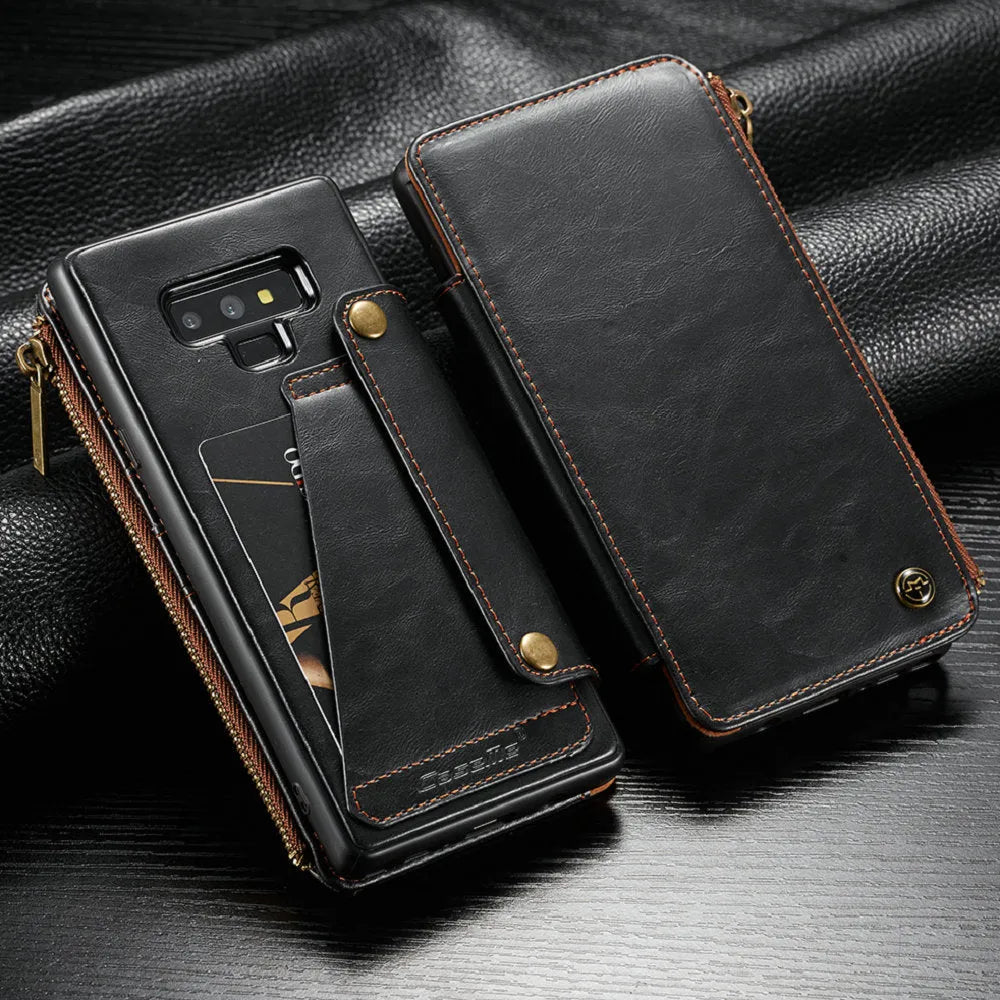Samsung Galaxy Note9 flip phone case in PU leather with anti-scratch protection