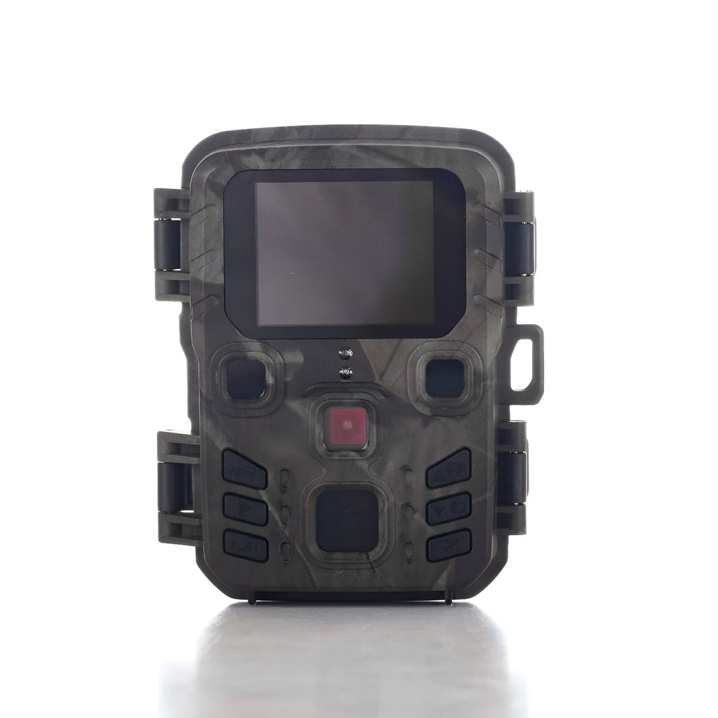 Black plastic infrared night vision monitoring device with TF card slot.