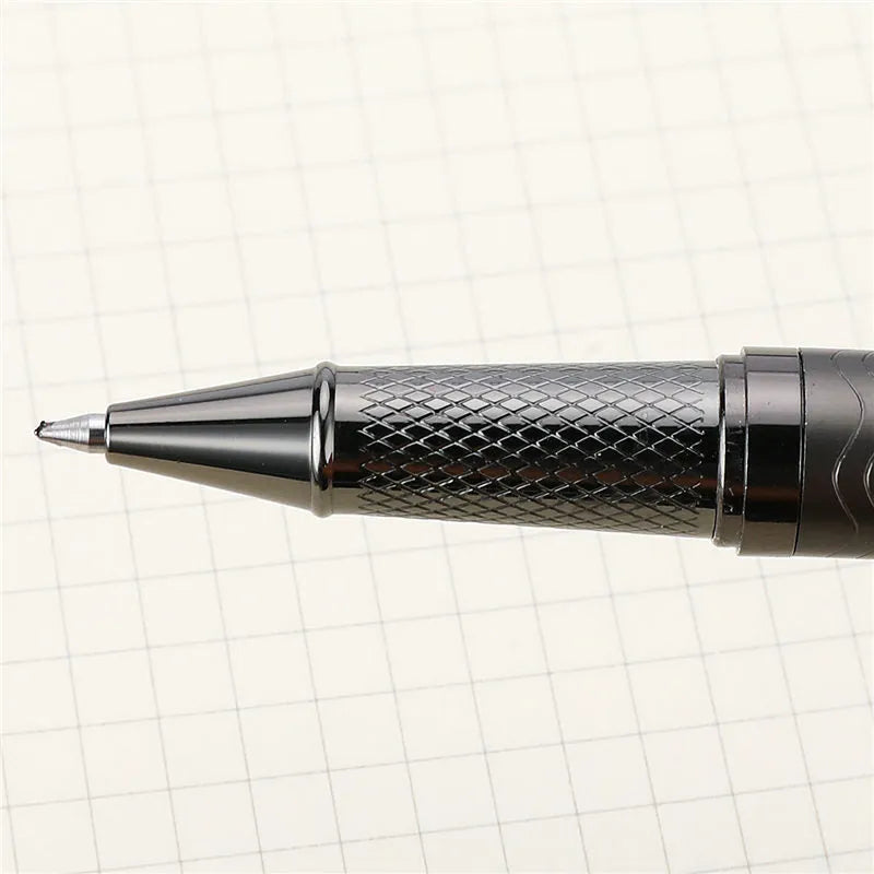 Metal signature pen with bullet nib and 0.5mm line in fog gun grey