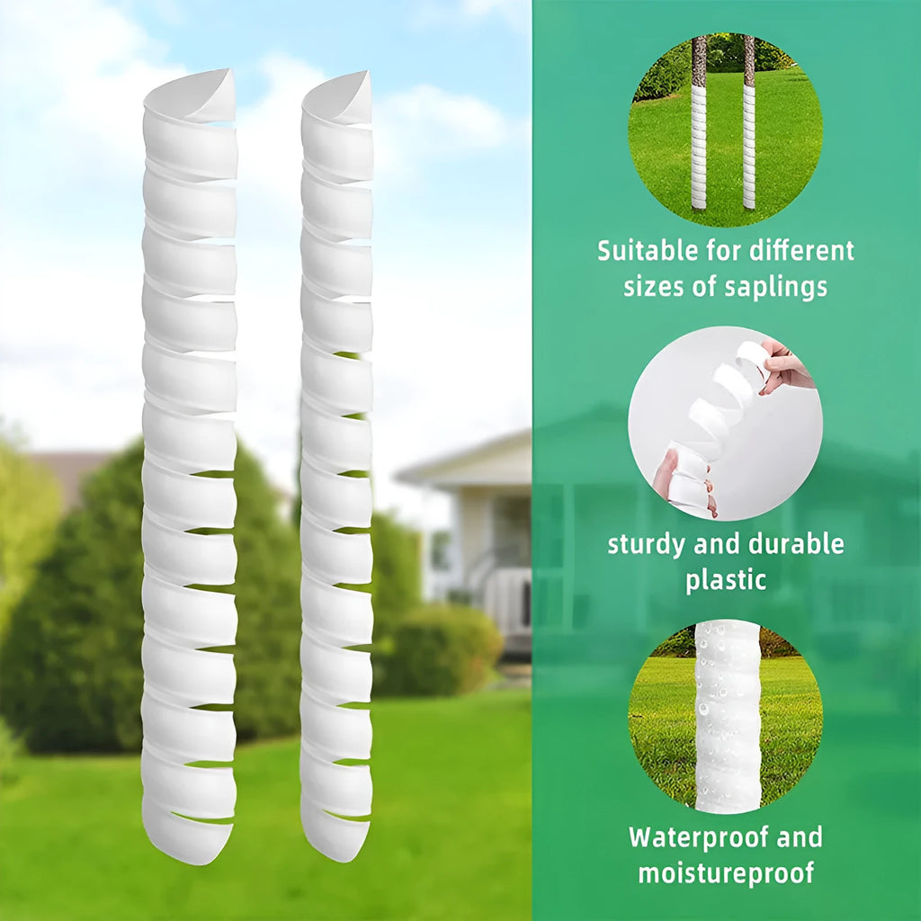 Plastic plant trunk protector in green, 4x40cm size, insect-proof and anti-bite for gardening