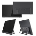 15.6-inch black portable monitor with adjustable stand on desk