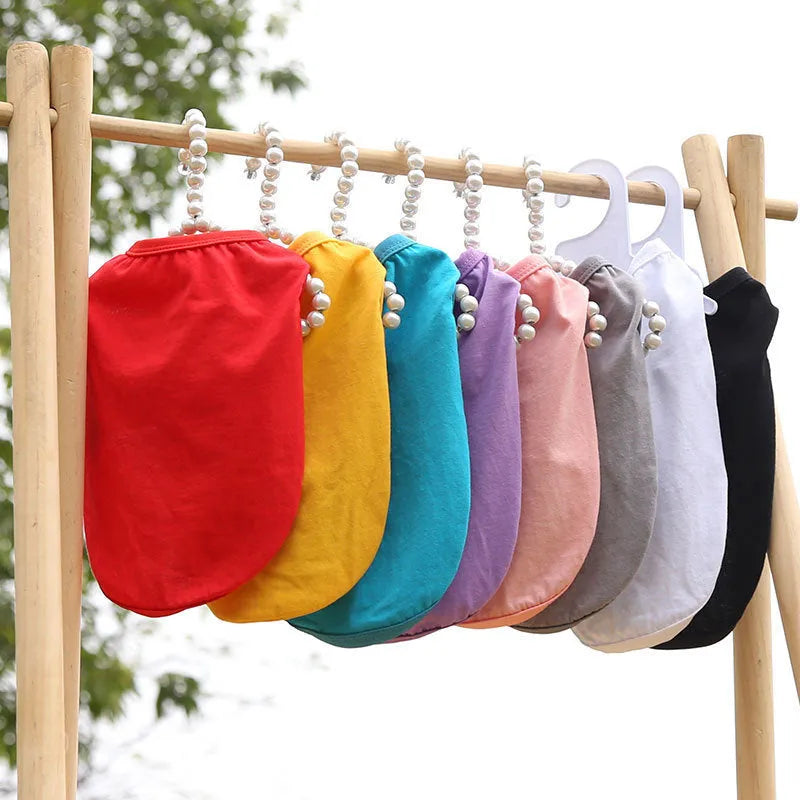 Cotton dog vest summer T-shirt in various colours for small to large dogs, XS-5XL sizes