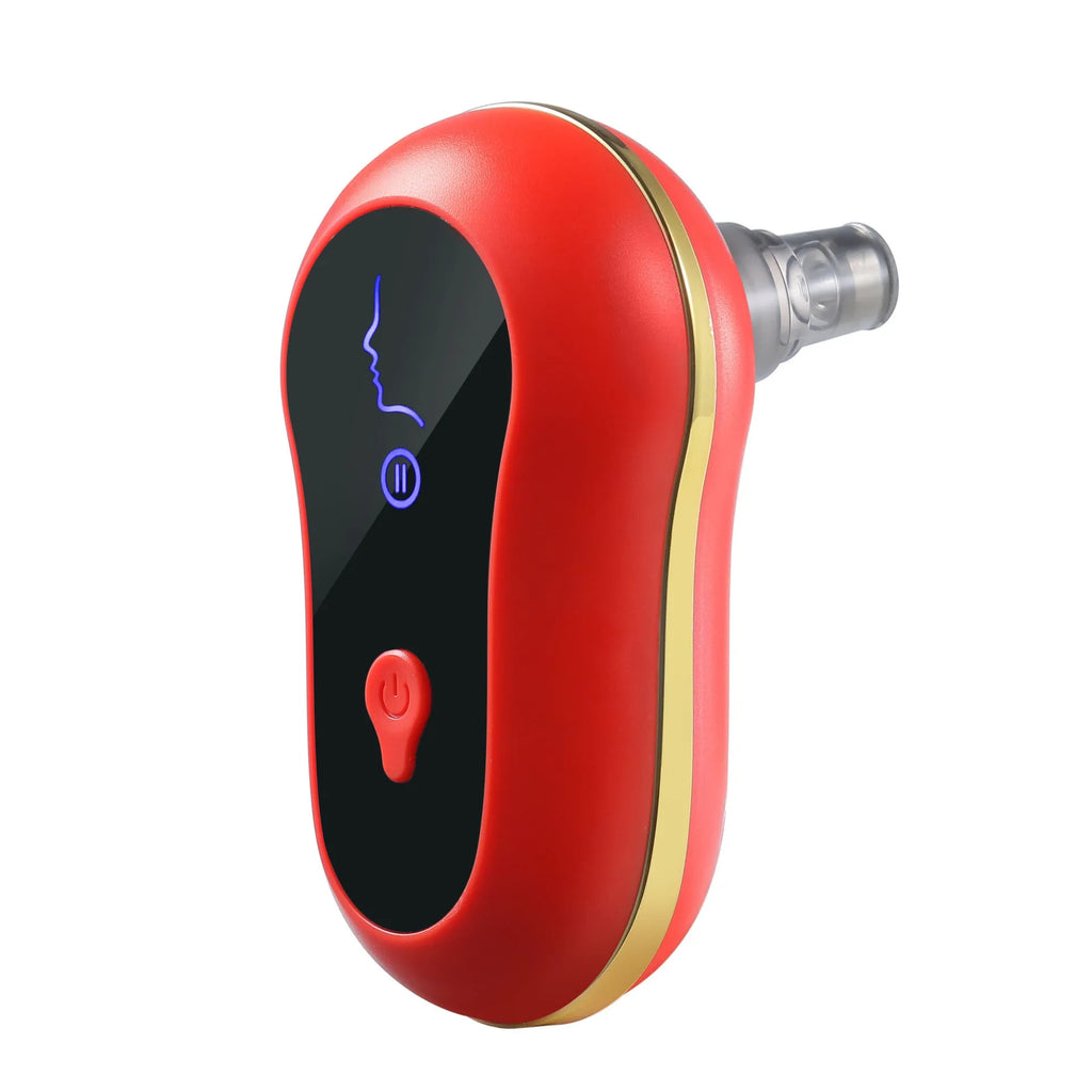 Electric blackhead remover vacuum kit with adjustable 3-level suction, USB model, red or white, for pore cleaning.