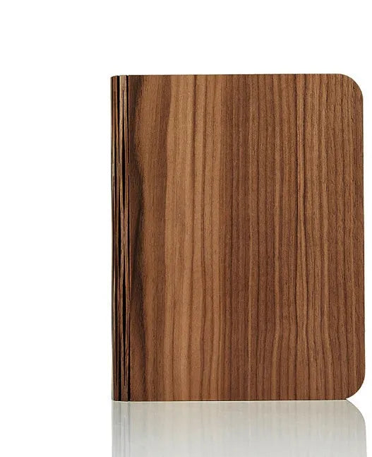 Solid wood USB book light in three size options with white and warm white light settings