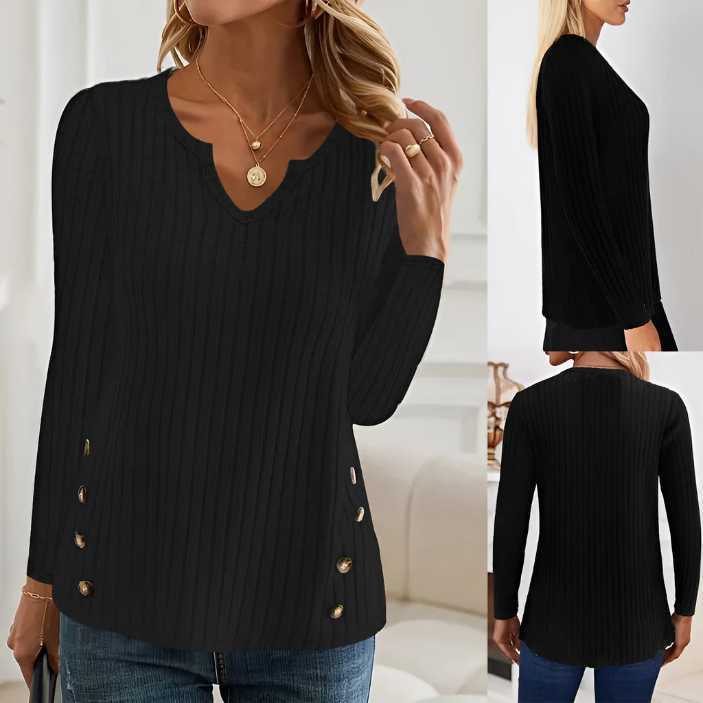 Men's casual button-front knitted sweater in solid colour with regular sleeves