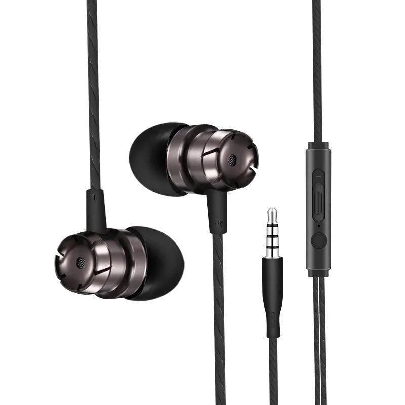Metal turbo in-ear headphones with 3.5mm plug in black, red, gold, pink or silver colours
