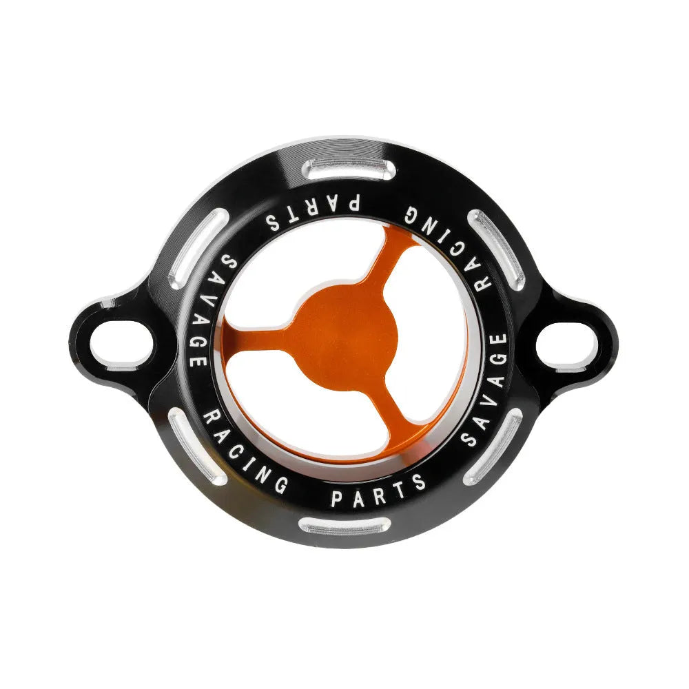 Transparent blue aluminium motorcycle oil filter cover for KTM DUKE models