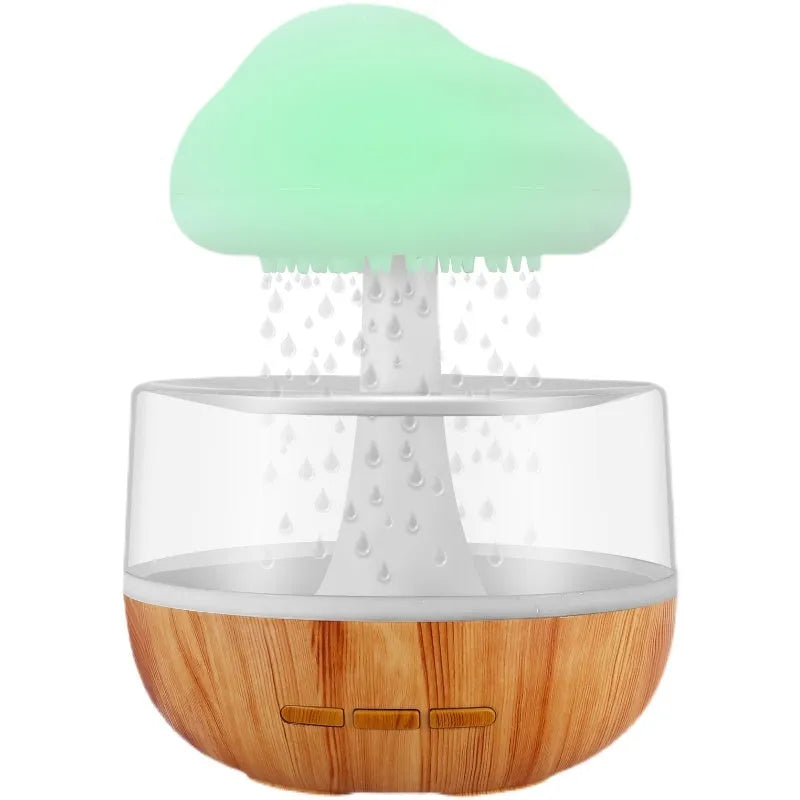 White USB micro humidifier with 400ml tank, colour-changing night light, and essential oil diffuser function