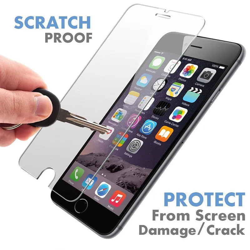 Tempered glass screen protector for iPhone with transparent anti-fingerprint surface