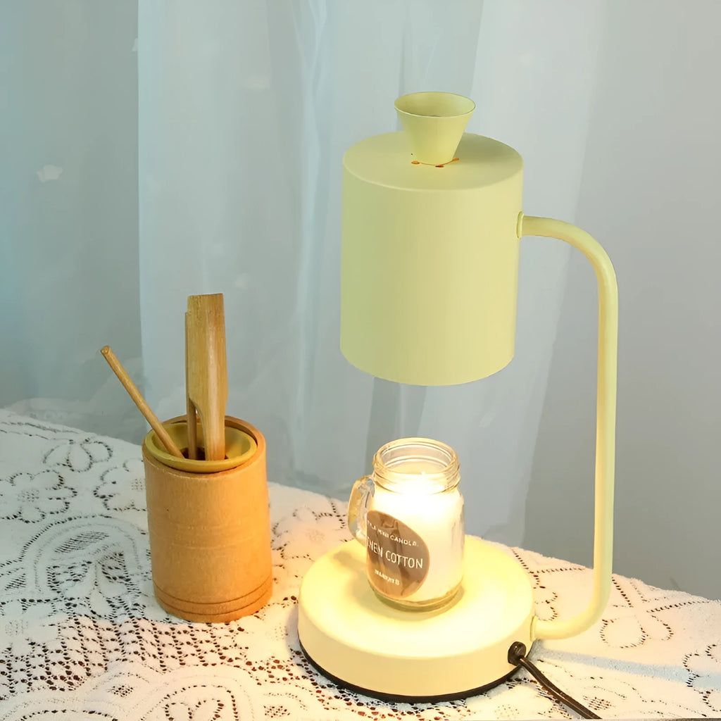 European style white aromatherapy melting wax lamp with dimmer switch and 1.5 metre cable