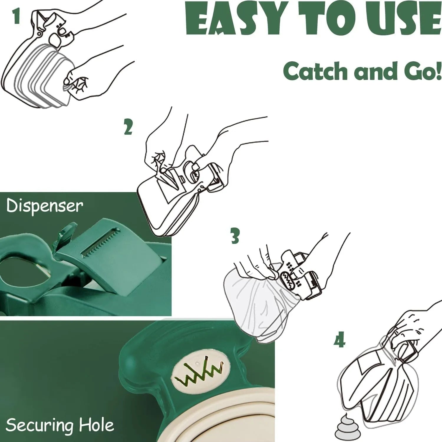 Blue portable dog pooper scooper with clip, expandable waste container, and bag dispenser.