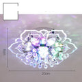 Modern crystal ceiling lamp with flower-shaped shade and LED light source for living rooms