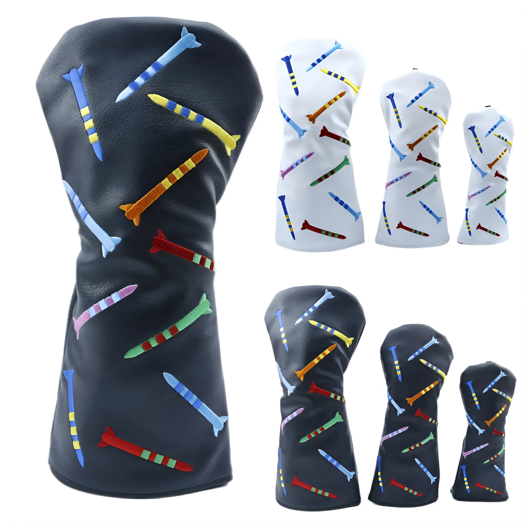 Black and white PU wooden pole sets in large, medium, and small sizes for golf and fitness.