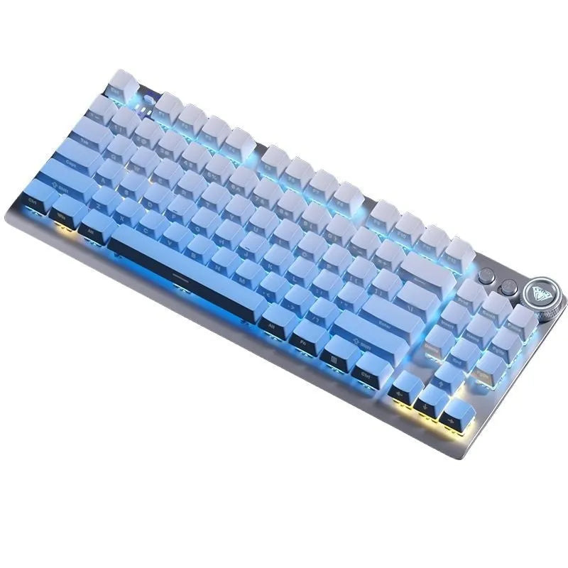 Tarantula wireless mechanical keyboard with side-engraved keycaps showing backlight illumination