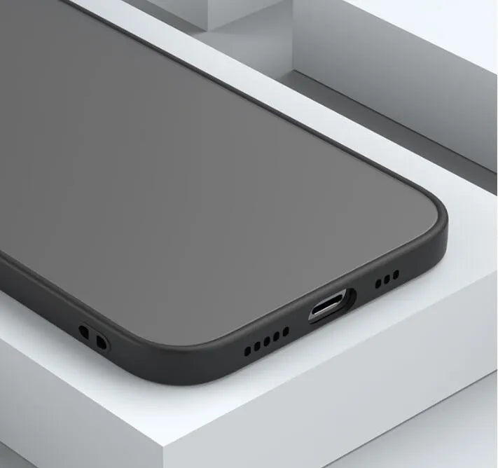 Fine hole textured frosted hard iPhone case with flexible TPU sides in dark night green colour.