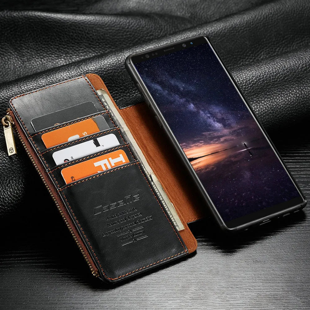 Samsung Galaxy Note9 flip phone case in PU leather with anti-scratch protection