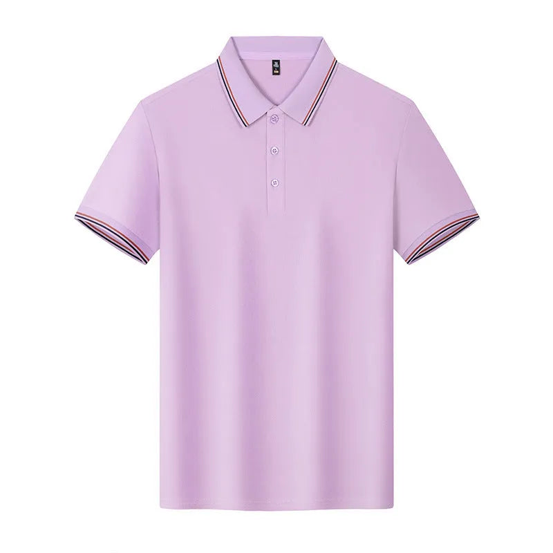 Man's short sleeve cooling polo shirt in light blue Solona fabric, straight cut, for summer workwear.