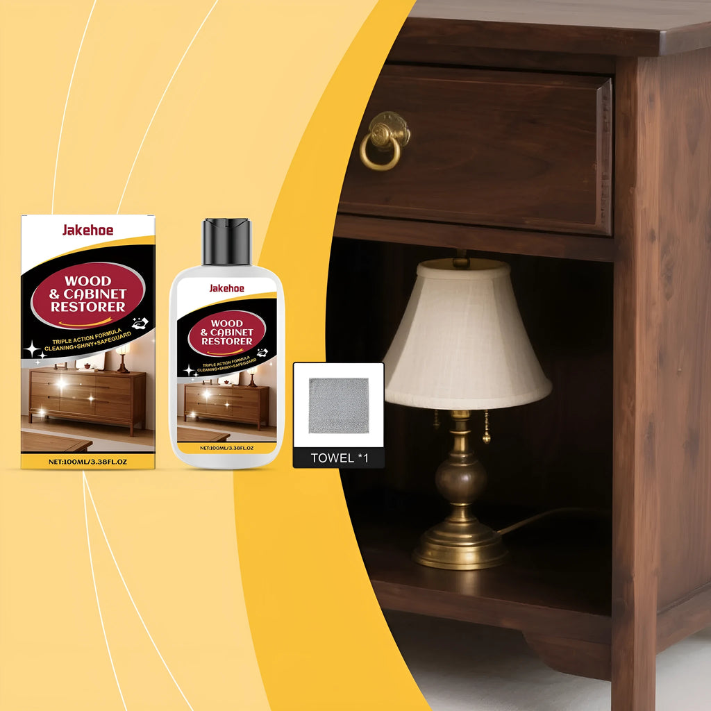100ml wooden furniture scratch care agent bottle and 20x20cm cleaning cloth set in box.