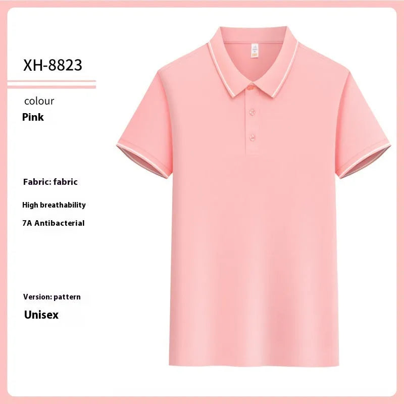 Slim fit antibacterial polo shirt with lapel collar in multiple colour options
