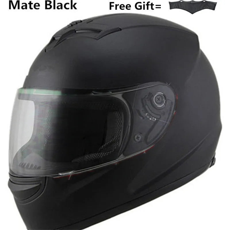 Men's full-face motorcycle helmet in Black Silver colour with adjustable chin strap and inner padding