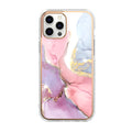 Mosaic marble pattern transparent TPU and acrylic phone case for Apple iPhone with pastel stone colour option