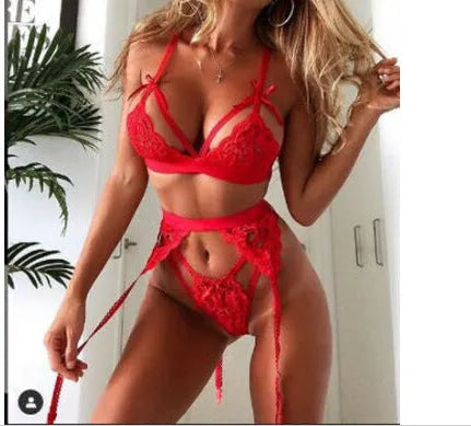Red lace lingerie cosplay costume with polyester fabric for female cute girl type characters