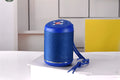 Portable outdoor Bluetooth subwoofer speaker shown in black, blue, camouflage, light blue, red, or silver.