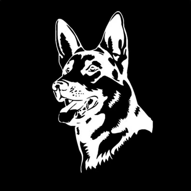 Reflective Alsace Shepherd dog bumper sticker with 13x8 cm dimensions