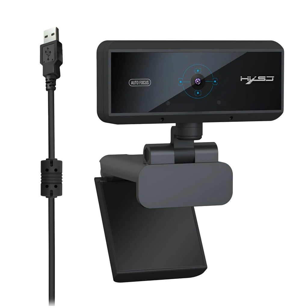 Black computer video camera with 5MP autofocus and 1.7m cable for desktop use