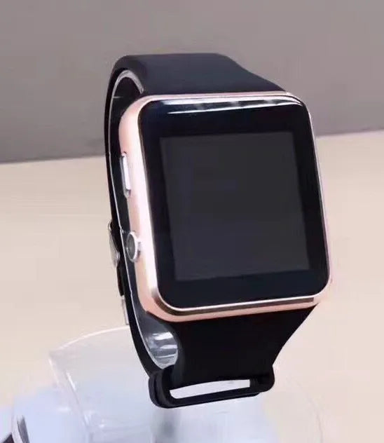Black smart watch with 1.54 inch HD touchscreen and silicone strap on a wrist.