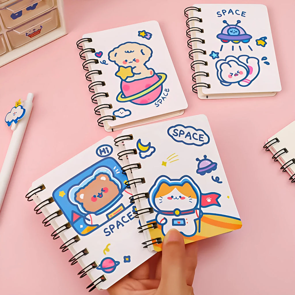 Small Astronaut series flipper notebook showing one of four space-themed cover designs.
