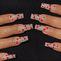 French love diamond small cherry nail armour decorations 24 piece set with adhesive tube