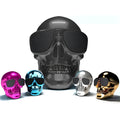 Limited Edition Skull-shaped Wireless Bluetooth Speaker in black, showing compact design.