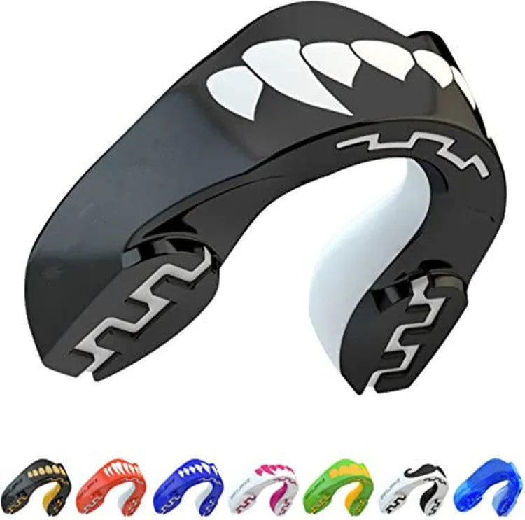 Adult boxing mouthguard with printed tooth design for martial arts protection