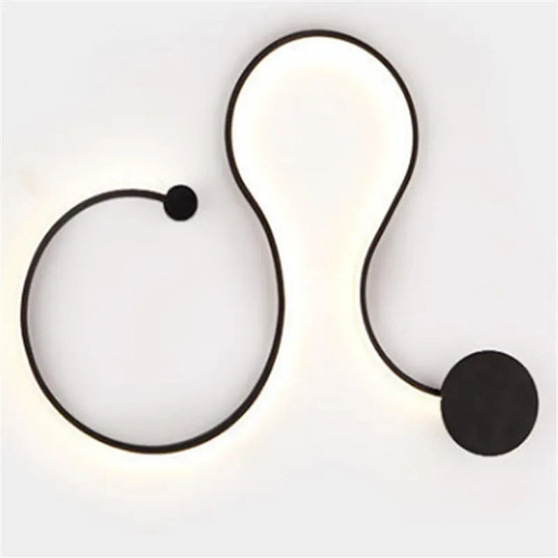 Modern aluminium LED wall lamp in black finish with adjustable dimming and colour temperature options