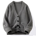 Men's knitted polyester bottoming shirt in loose fit, long sleeve pullover, available in multiple colours
