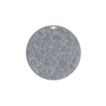Round blue silicone pet licking mat with textured surface and a clear sucker base on the bottom.
