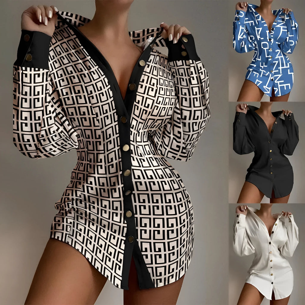 Art retro women's shirt with waist-controlled fastener in matel silk cashmere, available in four colours.
