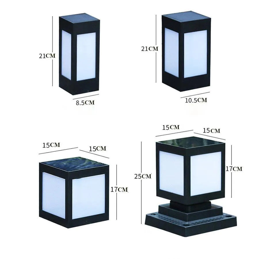 Waterproof solar-powered LED garden light installed on an outdoor wall.