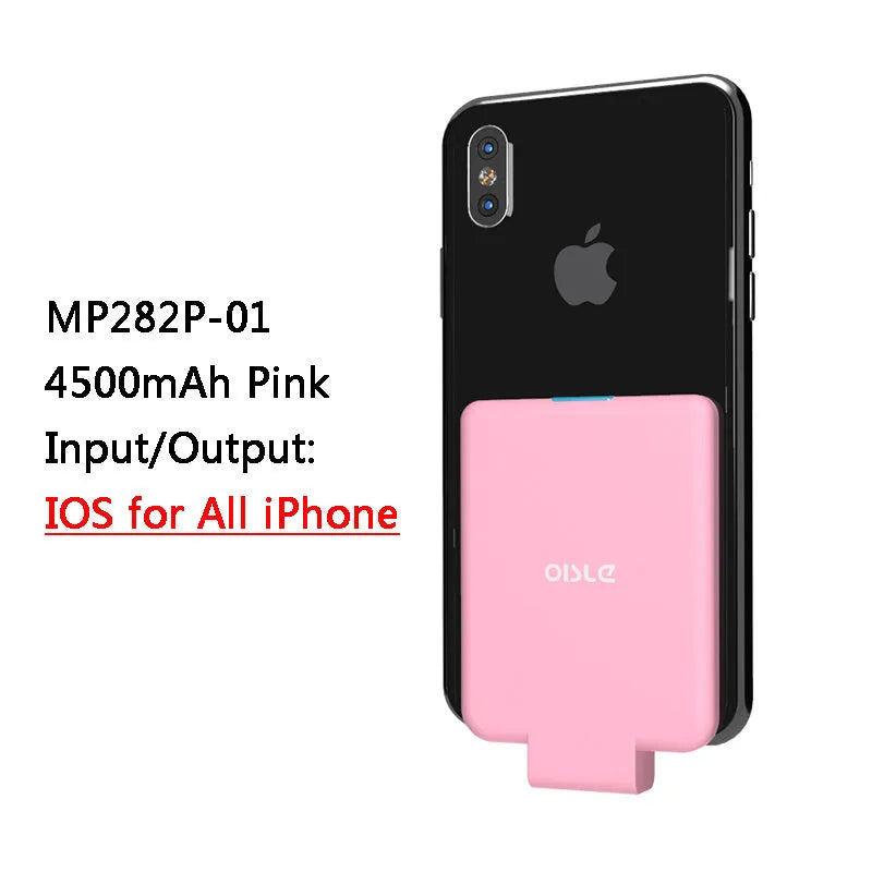 MP282P back clip battery in multiple colours showing 4500mAh capacity and thin 9mm profile