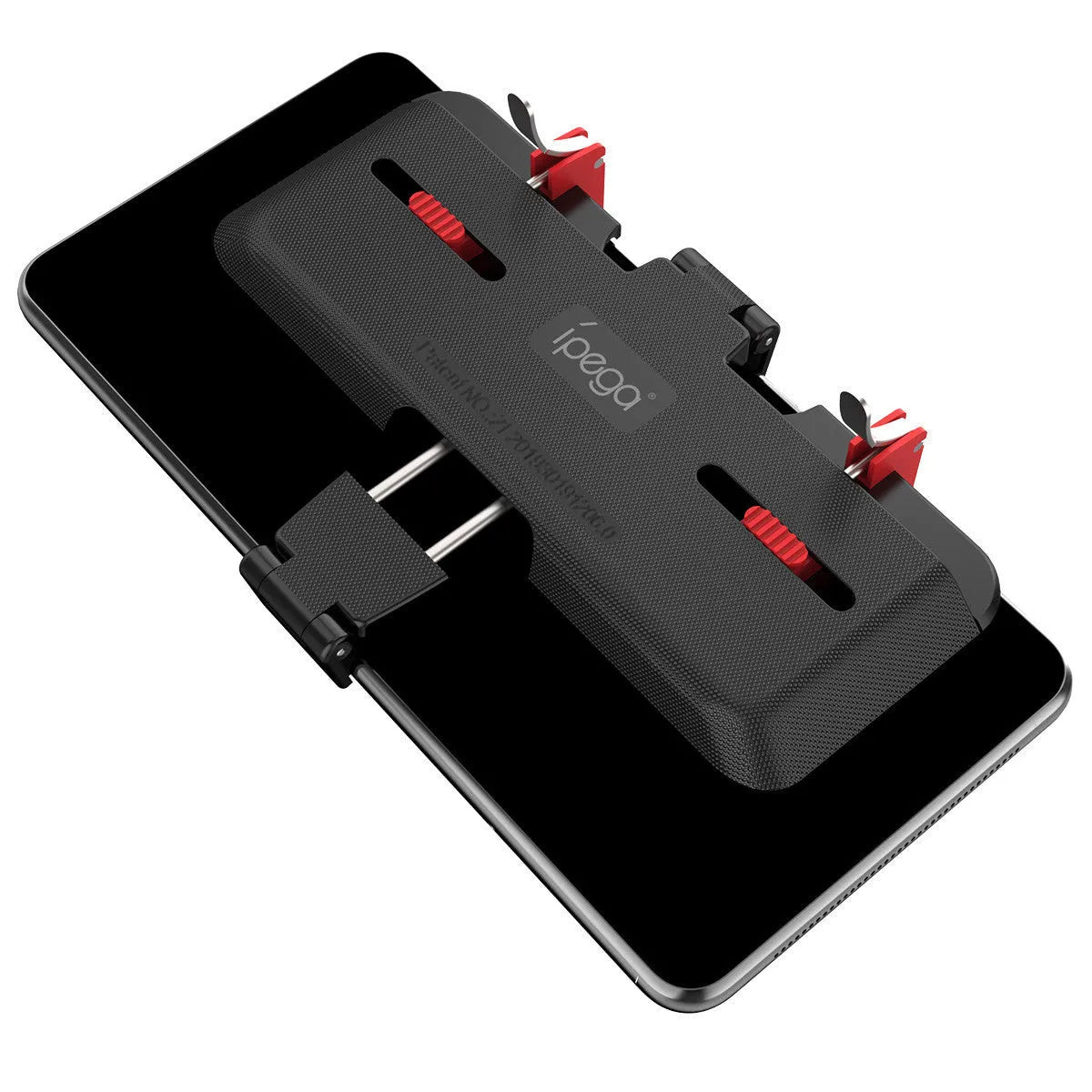 Black mobile phone gaming bracket with telescopic trigger controller for shooting games