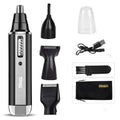 Blue electric shaver and trimmer for facial grooming with multiple trimming functions